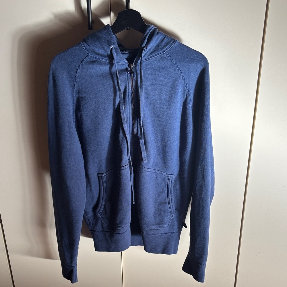 7 For All Mankind Blue Zip Up Sweater